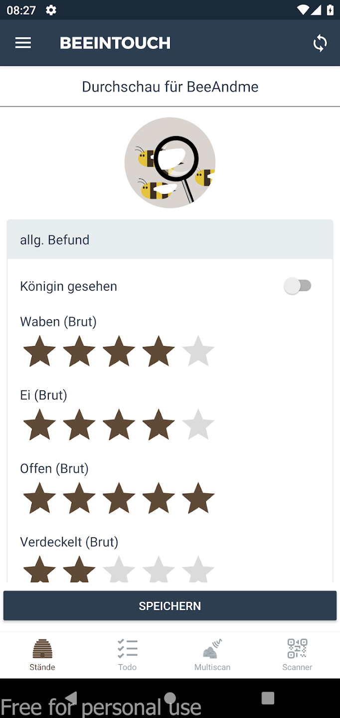 BeeInTouch Willi am Smartphone